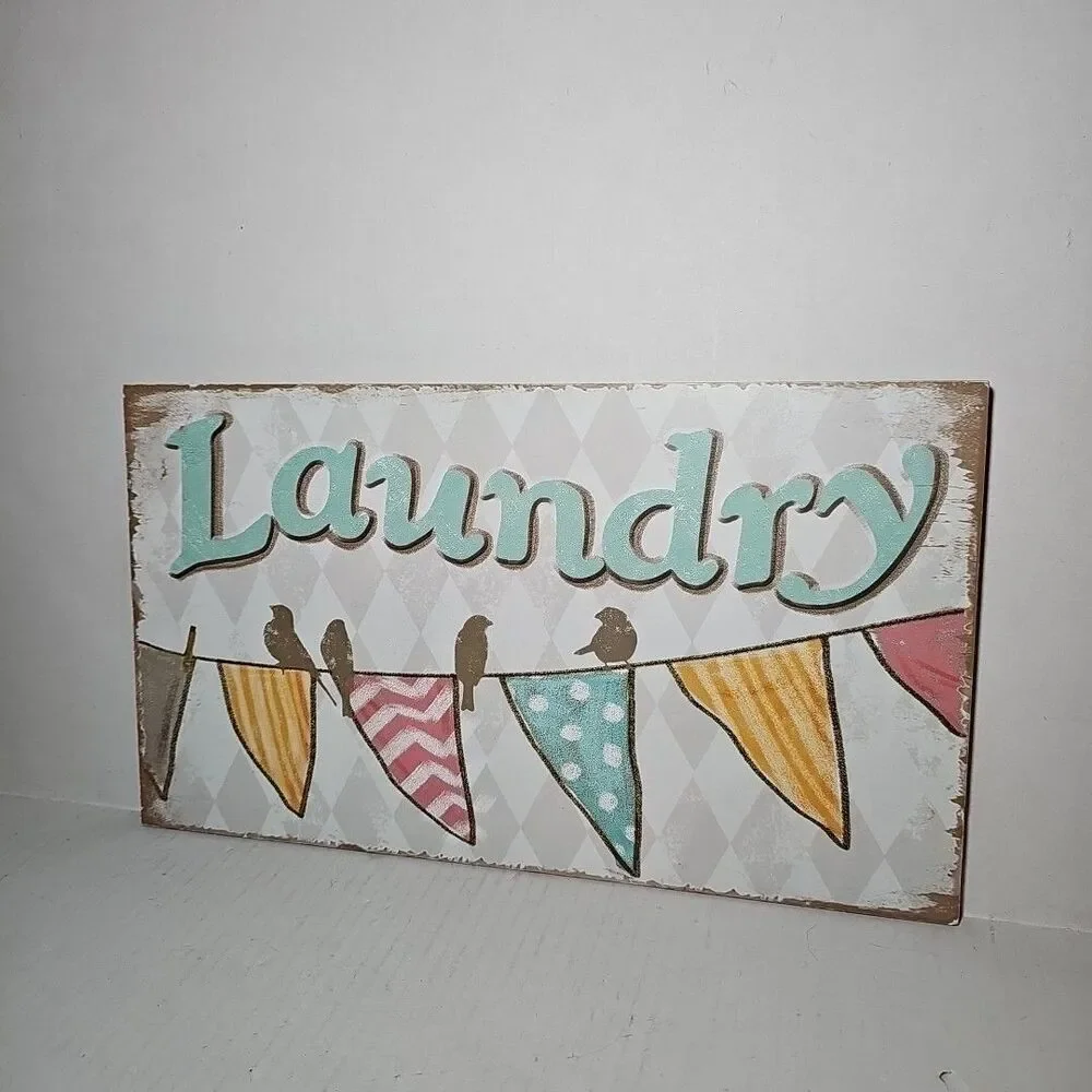 Hobby Lobby Distressed Laundry Wooden Sign Pastel